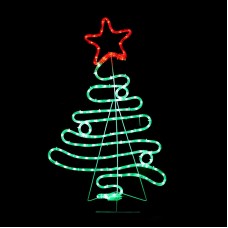 Χριστουγεννιάτικο δενδράκι από φωτοσωλήνα LED 132 λαμπτήρων με κόκκινο και πράσινο φως | Aca Decor | XTREELEDGR90